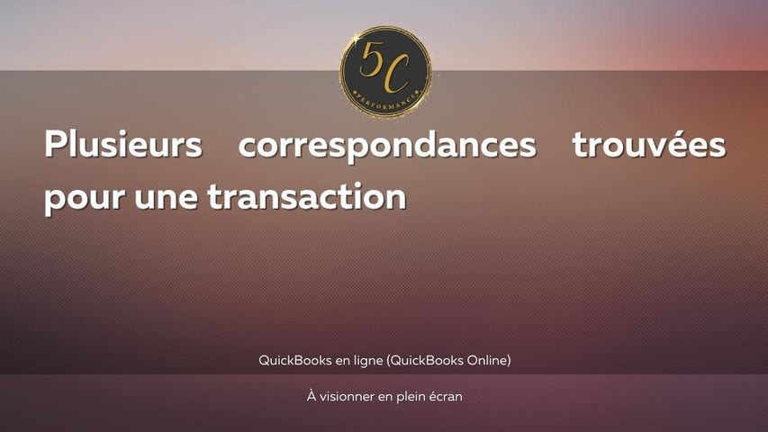 Plusieurs correspondances trouvées pour une transaction
